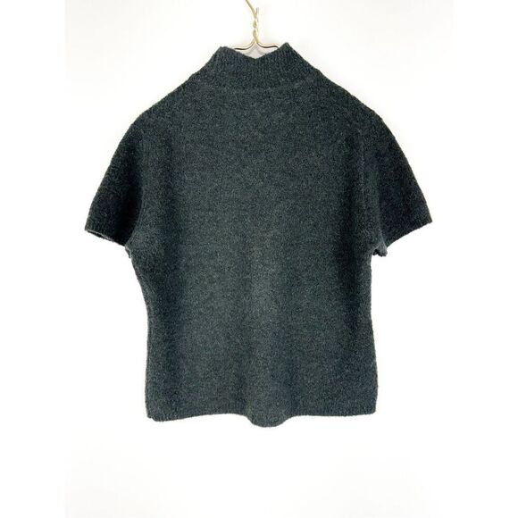 Mendocino Women's Merino Wool Short Sleeve Turtleneck Sweater Gray Size Large - Picture 3 of 5